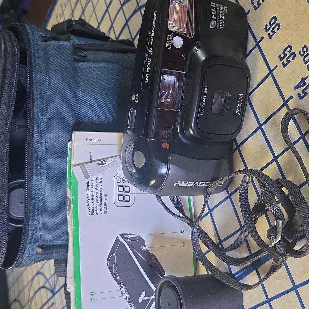 Black Film Camera with Strap